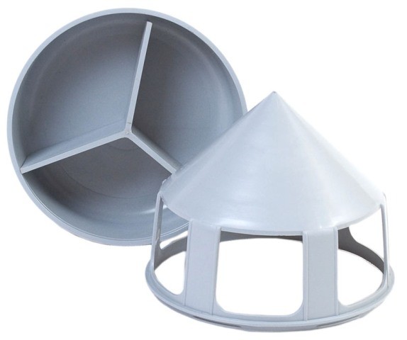 Grey Grit Feeder with compartment